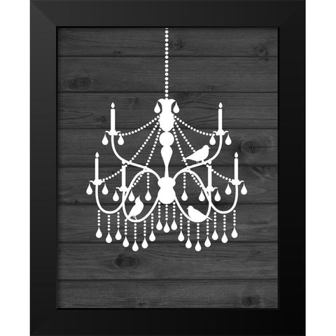 Chandelier Bird II Black Modern Wood Framed Art Print by Robinson, Tamara