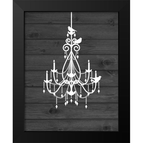 Chandelier Bird III Black Modern Wood Framed Art Print by Robinson, Tamara