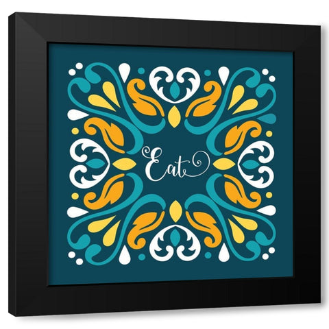 Eat Black Modern Wood Framed Art Print by Robinson, Tamara