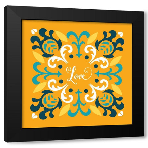 Love Black Modern Wood Framed Art Print with Double Matting by Robinson, Tamara