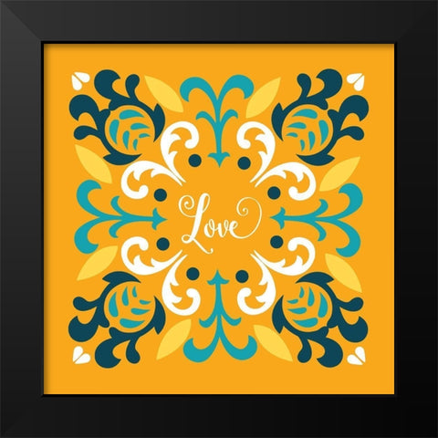 Love Black Modern Wood Framed Art Print by Robinson, Tamara