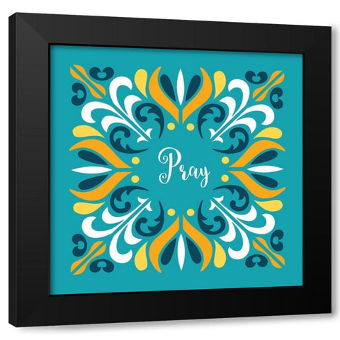 Pray Black Modern Wood Framed Art Print with Double Matting by Robinson, Tamara