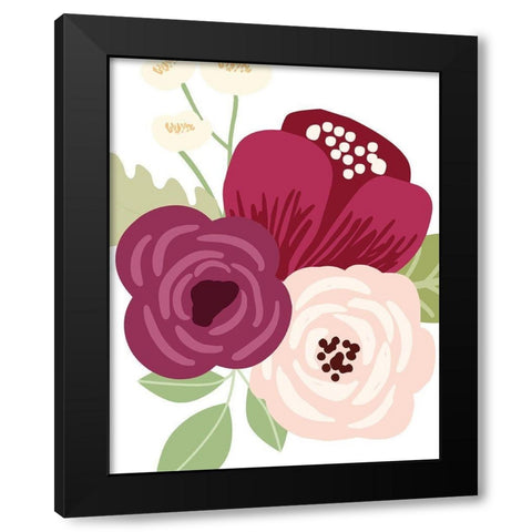 Floral Bouquet I Black Modern Wood Framed Art Print by Robinson, Tamara