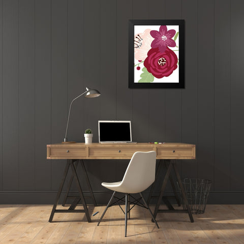 Floral Bouquet II Black Modern Wood Framed Art Print by Robinson, Tamara