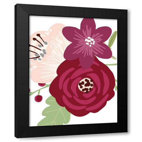 Floral Bouquet II Black Modern Wood Framed Art Print by Robinson, Tamara
