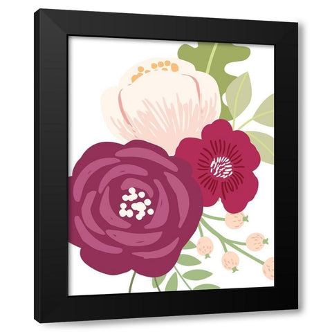 Floral Bouquet III Black Modern Wood Framed Art Print with Double Matting by Robinson, Tamara