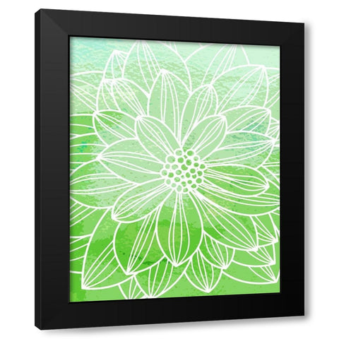 Flower Outline III Black Modern Wood Framed Art Print with Double Matting by Robinson, Tamara