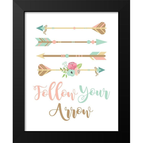 Follow Your Arrow Boho Black Modern Wood Framed Art Print by Robinson, Tamara