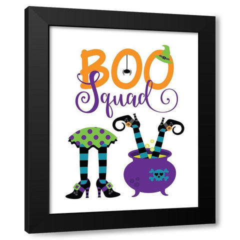 Boo Squad Black Modern Wood Framed Art Print by Robinson, Tamara