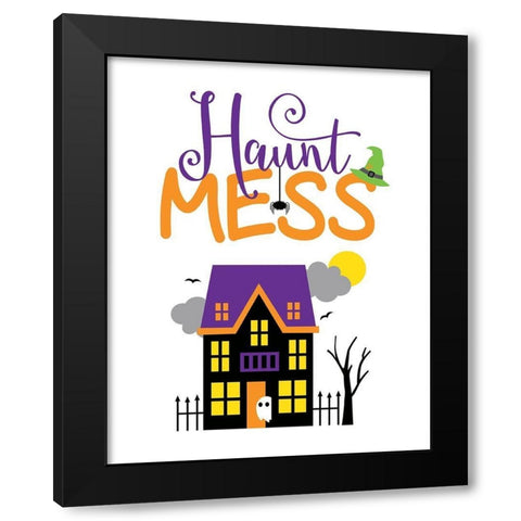 Haunt Mess Black Modern Wood Framed Art Print by Robinson, Tamara