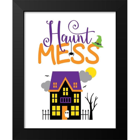 Haunt Mess Black Modern Wood Framed Art Print by Robinson, Tamara