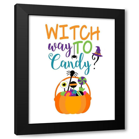 Witch Way to Candy Black Modern Wood Framed Art Print with Double Matting by Robinson, Tamara