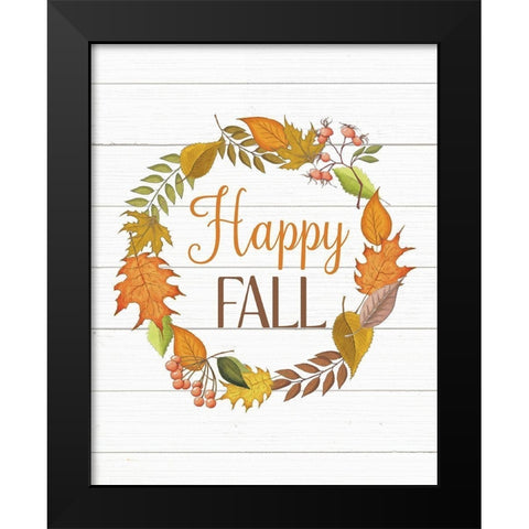 Happy Fall Black Modern Wood Framed Art Print by Robinson, Tamara