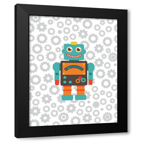 Robot III Black Modern Wood Framed Art Print by Robinson, Tamara