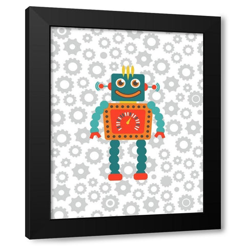 Robot VI Black Modern Wood Framed Art Print by Robinson, Tamara