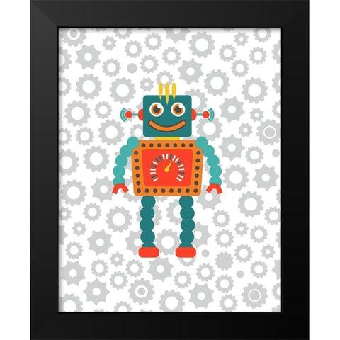 Robot VI Black Modern Wood Framed Art Print by Robinson, Tamara