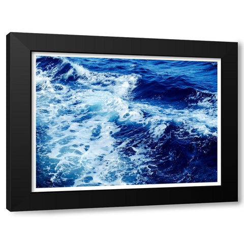 Ocean Waves Black Modern Wood Framed Art Print by Robinson, Tamara