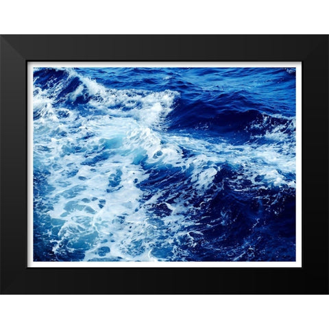 Ocean Waves Black Modern Wood Framed Art Print by Robinson, Tamara