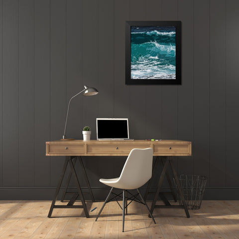 Ocean Waves I Black Modern Wood Framed Art Print by Robinson, Tamara