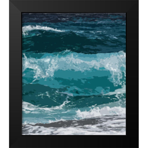 Ocean Waves II Black Modern Wood Framed Art Print by Robinson, Tamara
