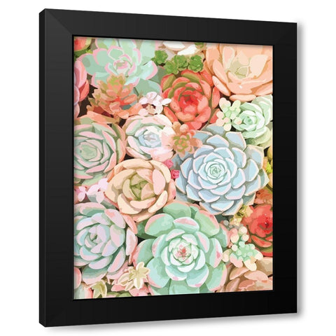 Succulent Black Modern Wood Framed Art Print by Robinson, Tamara