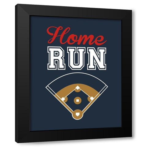 Home Run Black Modern Wood Framed Art Print by Robinson, Tamara
