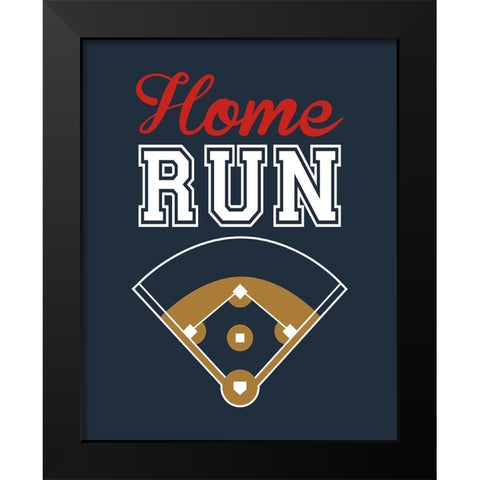 Home Run Black Modern Wood Framed Art Print by Robinson, Tamara