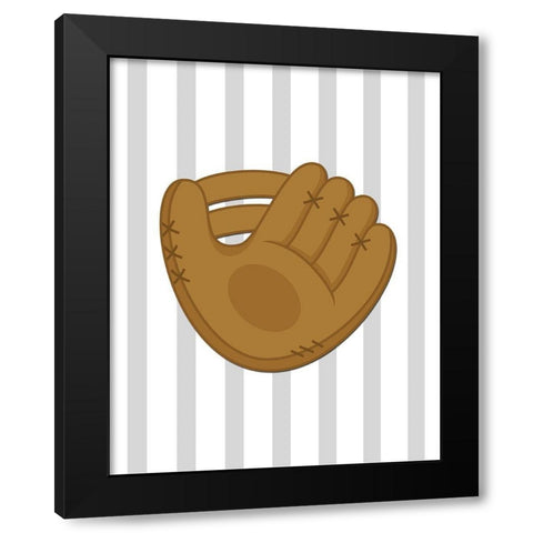 Glove Stripes Black Modern Wood Framed Art Print with Double Matting by Robinson, Tamara