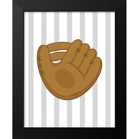 Glove Stripes Black Modern Wood Framed Art Print by Robinson, Tamara