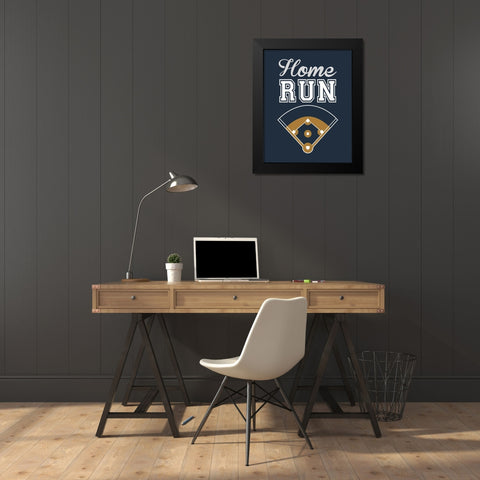 Home Run II Black Modern Wood Framed Art Print by Robinson, Tamara