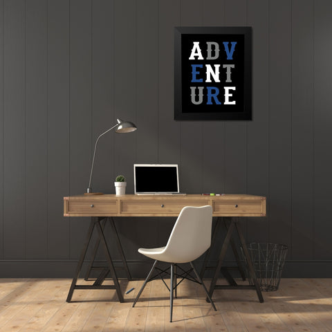 Adventure Black Modern Wood Framed Art Print by Robinson, Tamara
