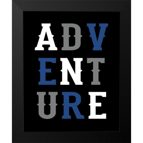 Adventure Black Modern Wood Framed Art Print by Robinson, Tamara