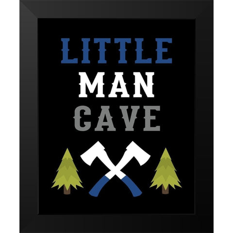Little Man Cave Black Modern Wood Framed Art Print by Robinson, Tamara