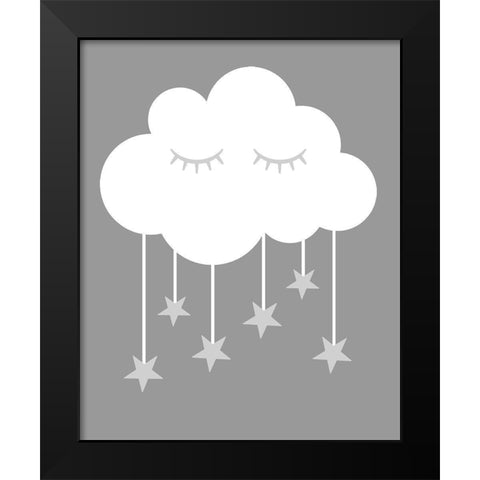 Cloud Stars Black Modern Wood Framed Art Print by Robinson, Tamara