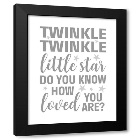 Twinkle Twinkle Black Modern Wood Framed Art Print by Robinson, Tamara