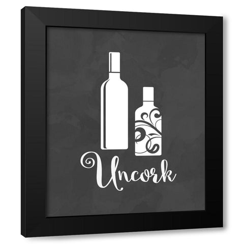 Uncork Black Modern Wood Framed Art Print with Double Matting by Robinson, Tamara