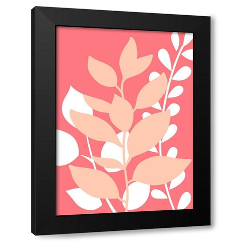 Coral Foliage II Black Modern Wood Framed Art Print with Double Matting by Robinson, Tamara
