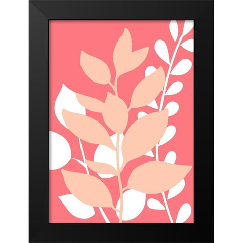 Coral Foliage II Black Modern Wood Framed Art Print by Robinson, Tamara