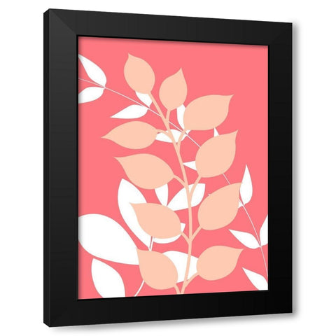 Coral Foliage III Black Modern Wood Framed Art Print by Robinson, Tamara
