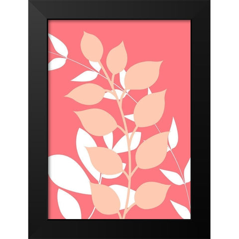 Coral Foliage III Black Modern Wood Framed Art Print by Robinson, Tamara