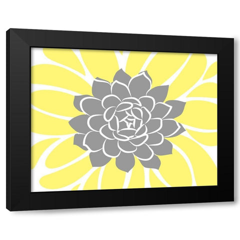 Yellow Foliage Floral IV Black Modern Wood Framed Art Print by Robinson, Tamara