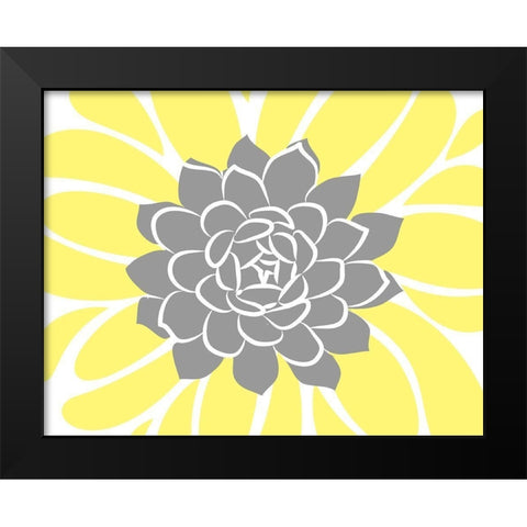 Yellow Foliage Floral IV Black Modern Wood Framed Art Print by Robinson, Tamara