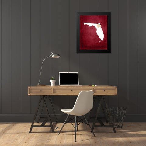 Florida Black Modern Wood Framed Art Print by Robinson, Tamara