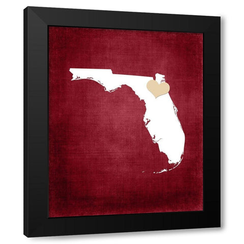 Florida Black Modern Wood Framed Art Print by Robinson, Tamara