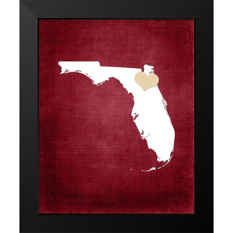 Florida Black Modern Wood Framed Art Print by Robinson, Tamara