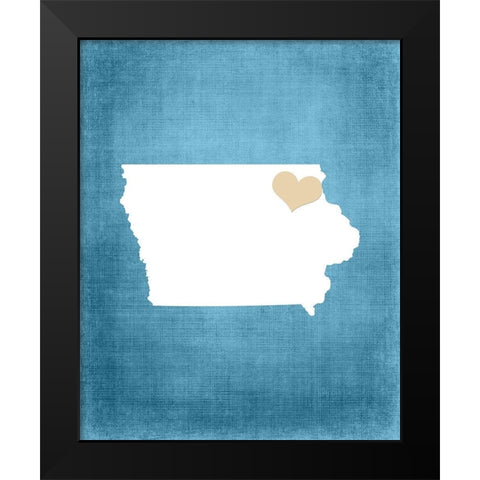 Iowa Black Modern Wood Framed Art Print by Robinson, Tamara