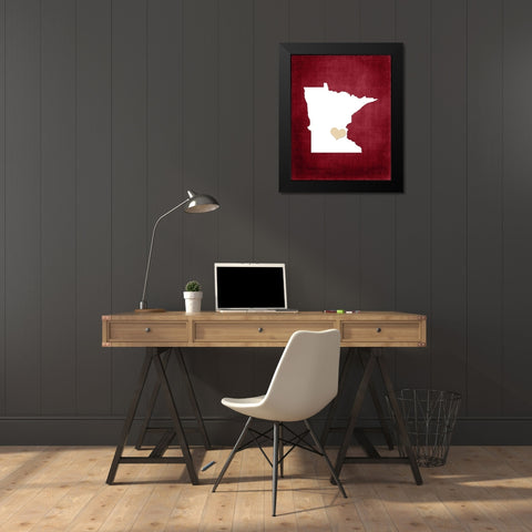 Minnesota Black Modern Wood Framed Art Print by Robinson, Tamara