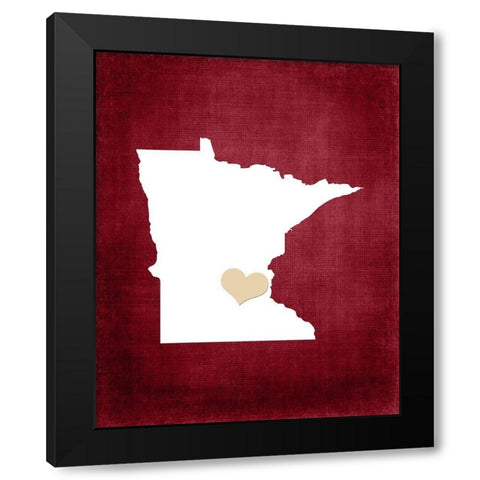 Minnesota Black Modern Wood Framed Art Print by Robinson, Tamara