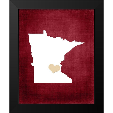 Minnesota Black Modern Wood Framed Art Print by Robinson, Tamara
