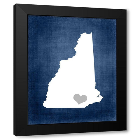 New Hampshire Black Modern Wood Framed Art Print by Robinson, Tamara
